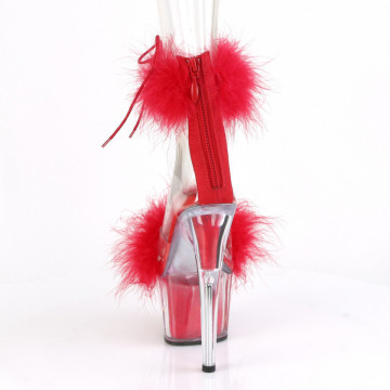 Pleaser ADORE-724F Clr-Red Fur/Red Fur