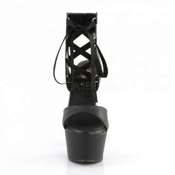 Pleaser ASPIRE-600-14 Blk Faux Leather/Blk Matte