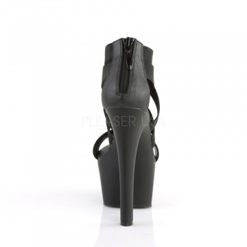 Pleaser ASPIRE-669 Blk Elastic Band-Faux Leather/Blk Matte