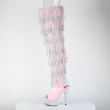 Pleaser BEJEWELED-3017HG-RSF B. Pink Holo Pat/Slv AB RS