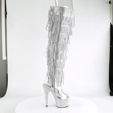 Pleaser BEJEWELED-3019RSF-7 Slv Metallic Pu-Slv/Slv Multi RS