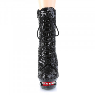 Pleaser BLONDIE-R-1020 Blk Sequins/Blk-Red