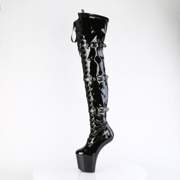 Pleaser CRAZE-3028 Blk Str. Pat/Blk