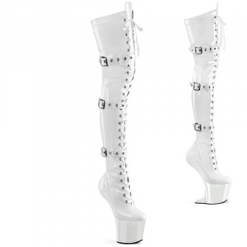 Pleaser CRAZE-3028 Wht Str. Pat/Wht