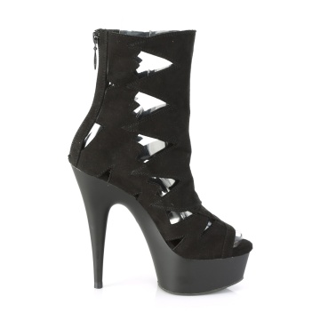 Pleaser DELIGHT-1014 Blk Faux Suede/Blk Matte
