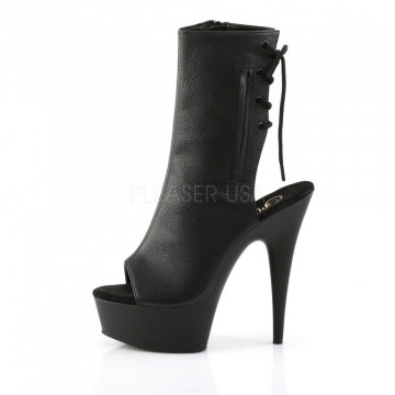 Pleaser DELIGHT-1018 Blk Faux Leather/Blk