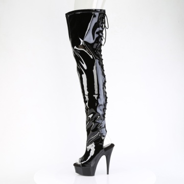 Pleaser DELIGHT-4017 Blk Str Pat/Blk