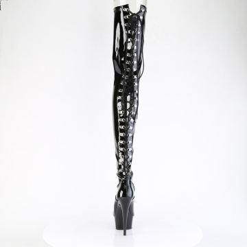 Pleaser DELIGHT-4063 Blk Str Pat/Blk