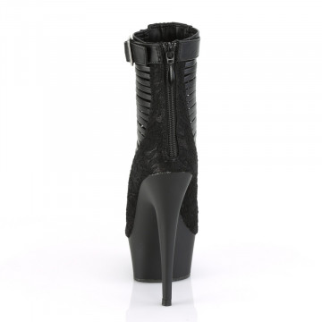 Pleaser DELIGHT-600-27LC Blk Faux Leather-Fabric/B Subito 35eu 5us