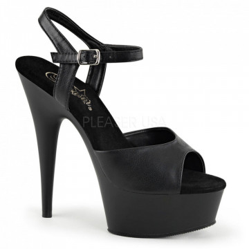 Pleaser DELIGHT-609 Blk Faux Leather/Blk Matte
