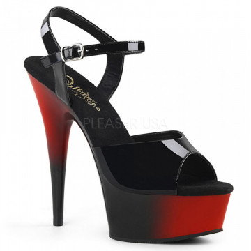Pleaser DELIGHT-609BR Blk Pat/Red-Blk