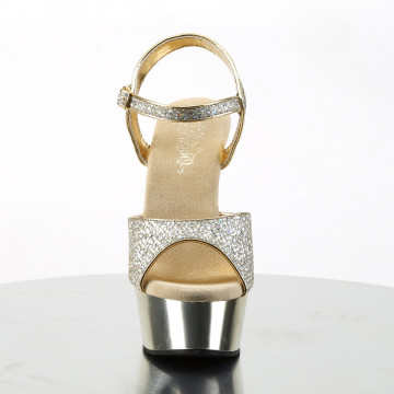 Pleaser DELIGHT-609G Gold Multi Gltr/Gold Chrome