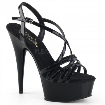 Pleaser DELIGHT-613 Blk Pat/Blk