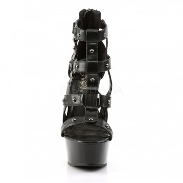 Pleaser DELIGHT-682 Blk Faux Leather/Blk