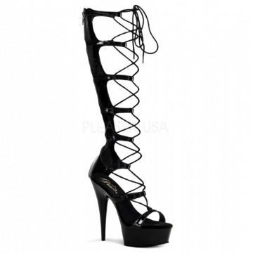 Pleaser DELIGHT-698 Blk Pat/Blk