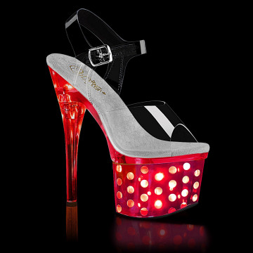 Pleaser DISCOLITE-708DOTS Clr/Slv Chrome