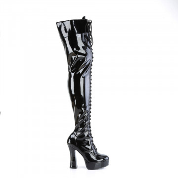 Pleaser ELECTRA-3023 Blk Str. Pat/Blk