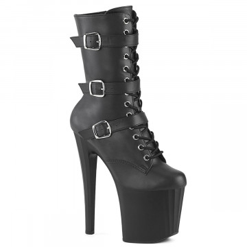 Pleaser ENCHANT-1043 Blk Faux Le/Blk Matte