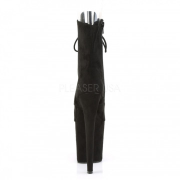 Pleaser FLAMINGO-1021FS Blk Faux Suede/Blk Faux Suede