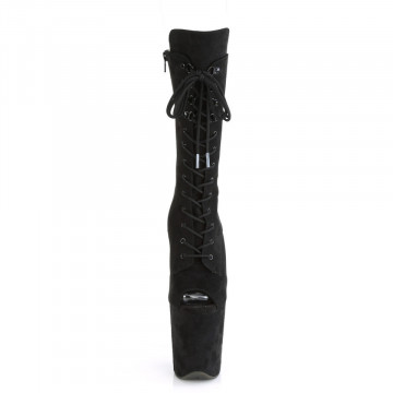 Pleaser FLAMINGO-1051FS Blk Faux Suede/Blk Faux Suede