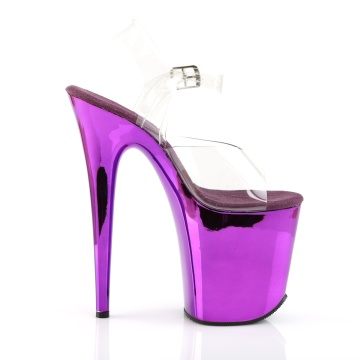 Pleaser FLAMINGO-808 Clr/Purple Chrome
