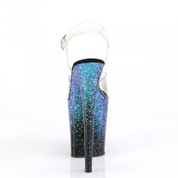Pleaser FLAMINGO-808SS Clr/Blk-Blue Multi Glitter