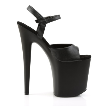 Pleaser FLAMINGO-809 Blk Faux Leather/Blk Matte