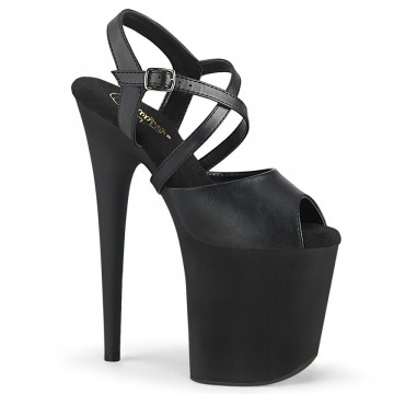 Pleaser FLAMINGO-824 Blk Faux Leather/Blk Matte