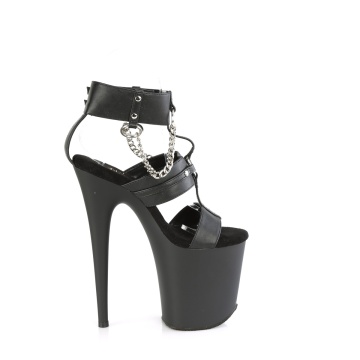 Pleaser FLAMINGO-861 Blk Faux Leather/Blk Matte