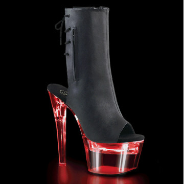 Pleaser FLASHDANCE-1018-7 Blk Faux Leather/Clr