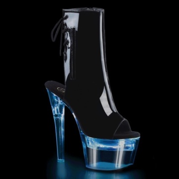 Pleaser FLASHDANCE-1018-7 Blk Pat/Clr