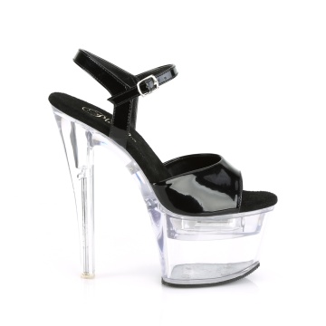 Pleaser FLASHDANCE-709 Blk Pat/Clr