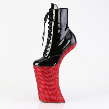 Pleaser FORBIDDEN-1020BEJ Blk Pat/Red RS