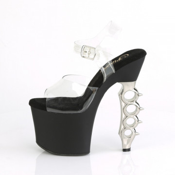 Pleaser IRONGRIP-708 Clr/Blk Matte-Slv 5us 35eu