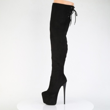 Pleaser JUBILANT-3007FS Blk Faux Suede