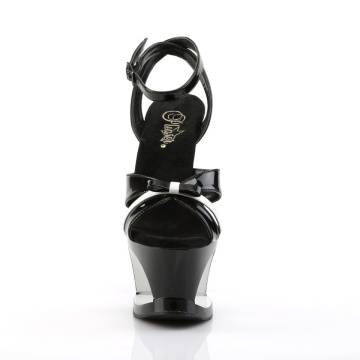 Pleaser MOON-728 Blk-Wht Pat/Blk