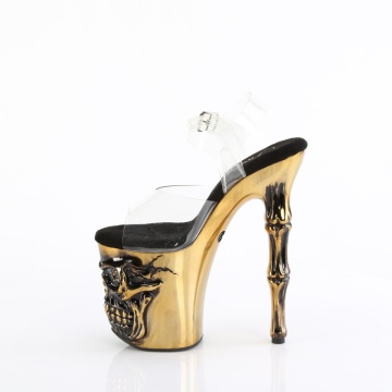 Pleaser RAPTURE-808-LT Clr/Satin Brass Chrome