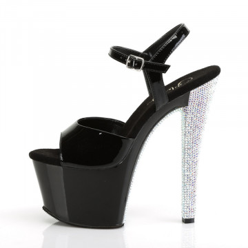 Pleaser SKY-309CHRS Blk/Blk-Slv AB RSTN