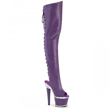 Pleaser SPECTATOR-3030 Purple Faux Leather/Clr-Purple Matt