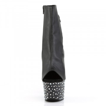 Pleaser STARDANCE-1018-7 Blk Faux Leather/Blk-Slv Multi RS
