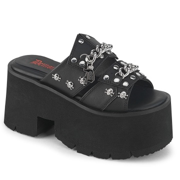 Demonia Cult ASHES-08 Blk Vegan Leather