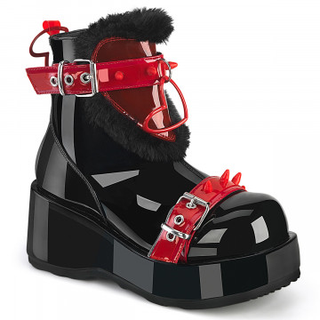 Demonia Cult CUBBY-57 Blk Pat-Red PVC