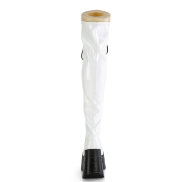 Demonia Cult DYNAMITE-300 Wht Stretch Holo