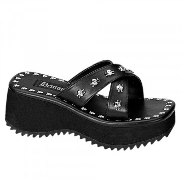 Demonia Cult FLIP-05 Blk Vegan Leather