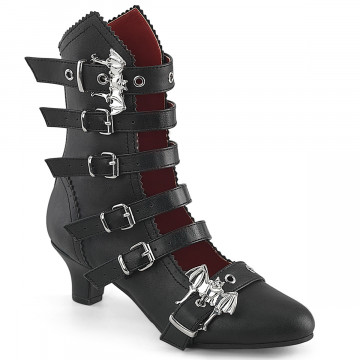 Demonia Cult FLORA-1035 Blk Vegan Leather