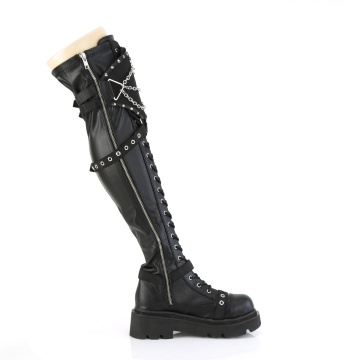 Demonia Cult RENEGADE-320 Blk Stretch Vegan Leather