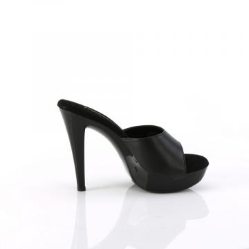 Fabulicious COCKTAIL-501L Blk Leather/Blk