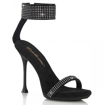 Fabulicious CUPID-440 Blk Faux Leather-RS/Blk