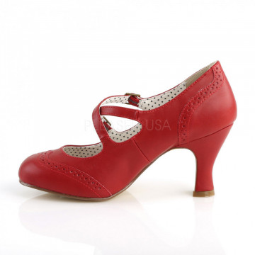 Pin Up Couture FLAPPER-35 Red Faux Leather