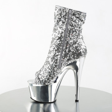 Pleaser ADORE-1008SQ Slv Sequins/Slv Chrome